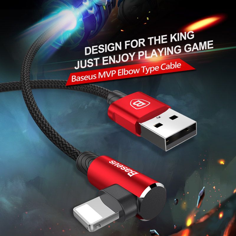 Кабель Baseus MVP Elbow Type USB - Lightning, оплетка, 2A, цвет- черный с черным, длина- 1м от prem.by 